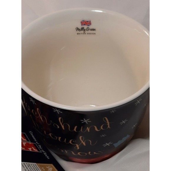 New Milly Green Christmas Dog Mug & Socks Set “Dachshund Through The Snow" Blue - Picture 8 of 9